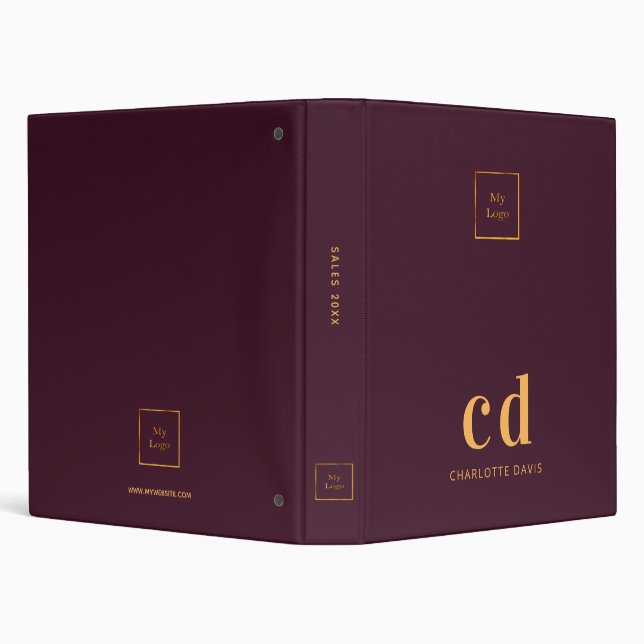 Classeur Logo monogramme violet bordeaux bureau d'affaires (Arrière-plan)