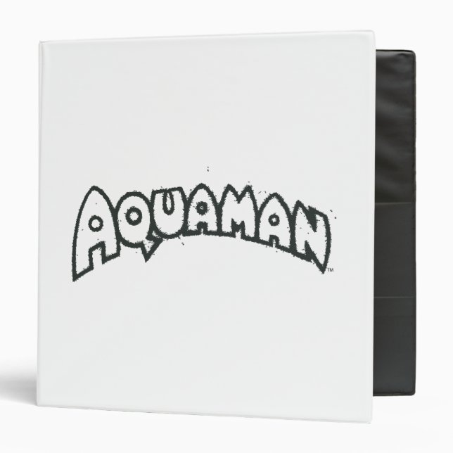 Classeur Logo noir Aquaman Grunge 2 (Devant/Intérieur)