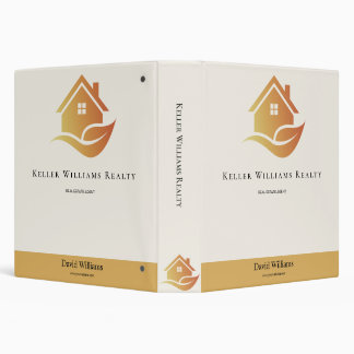 Classeur Logo personnalisé blanc et or pour l'immobilier mo