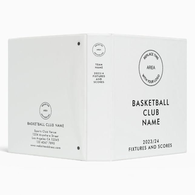 Classeur Logo Personnalisé Club De Basketball N'Importe Que (Arrière-plan)