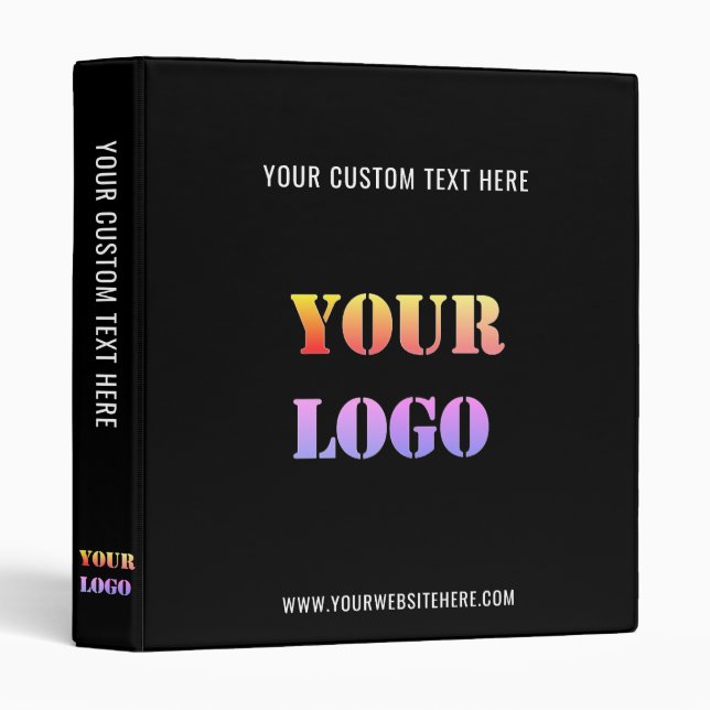 Classeur Logo personnalisé Texte de votre entreprise Classe (Devant/Côté)