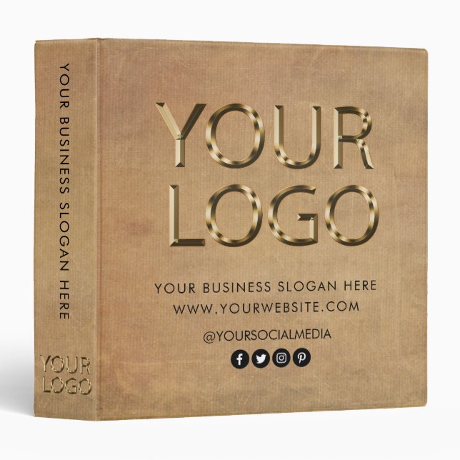 Classeur Logo professionnel personnalisé Entreprise Brown (Devant/Côté)