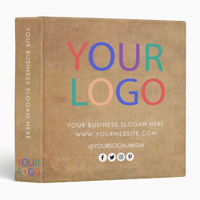 Classeur Logo professionnel personnalisé Entreprise Brown (Devant/Côté)