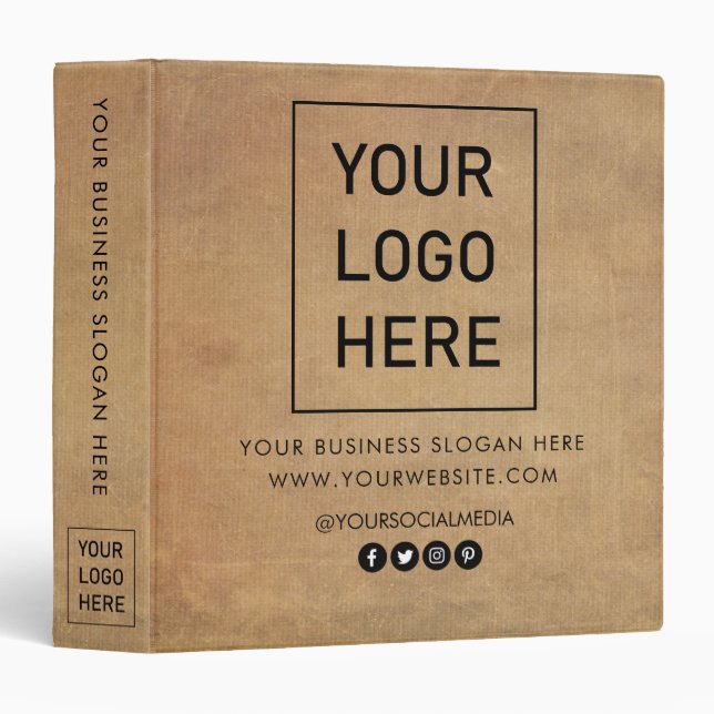Classeur Logo professionnel personnalisé Entreprise Brown (Devant/Côté)