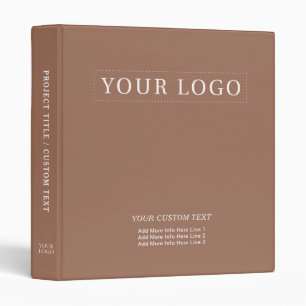 Classeur Logo promotionnel minimal marron neutre pour les e