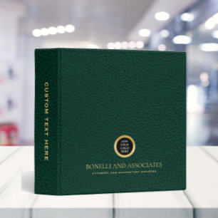 Classeur LOGO Rond Professionnel En Cuir Vert