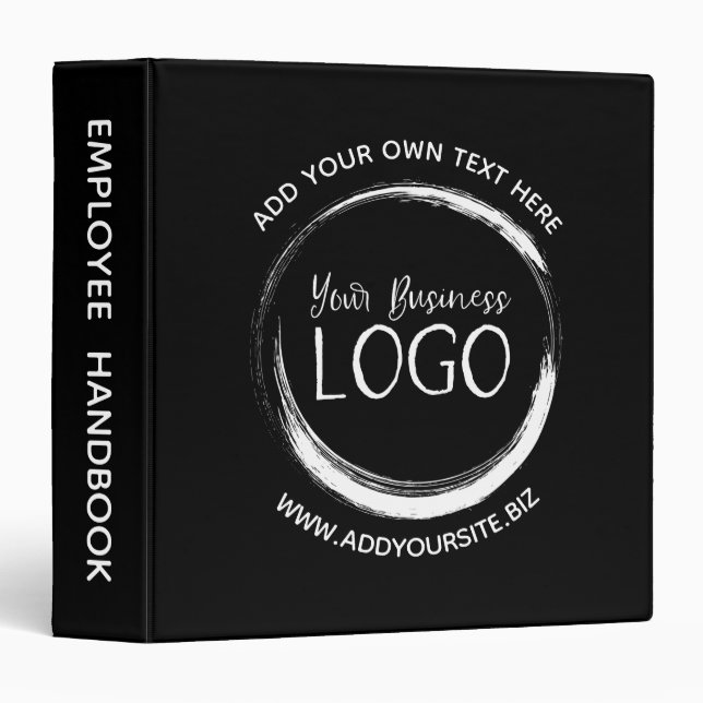 Classeur Logo ronde minimaliste noir (Devant/Côté)