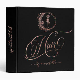 Classeur Logo rose Gold Hair carnet de rendez-vous
