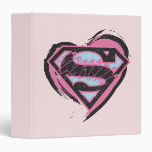 Classeur Logo rose Supergirl dans le coeur