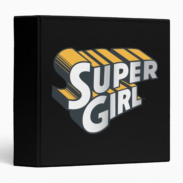 Classeur Logo Supergirl Silver et Orange (Devant/Côté)
