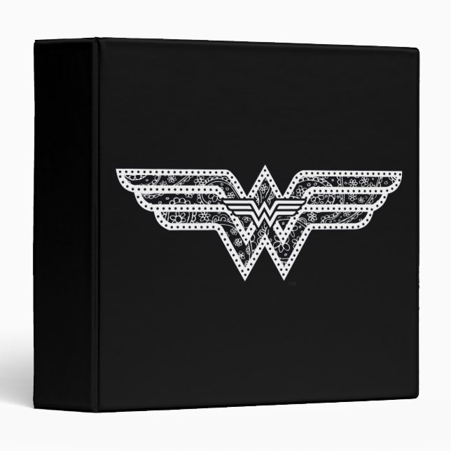 Classeur Logo Wonder Woman Paisley (Devant/Côté)
