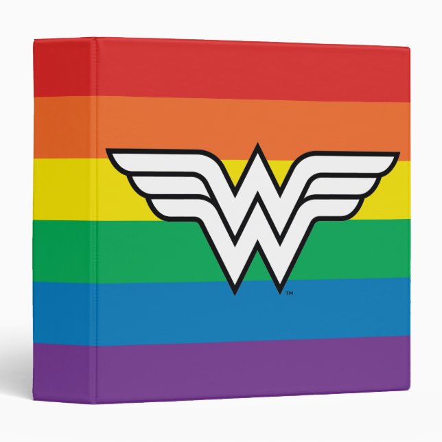 Classeur Logo Wonder Woman Rainbow (Devant/Côté)
