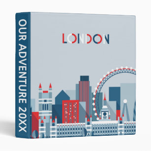Classeur Londres, Angleterre horizon rouge, blanc et bleu