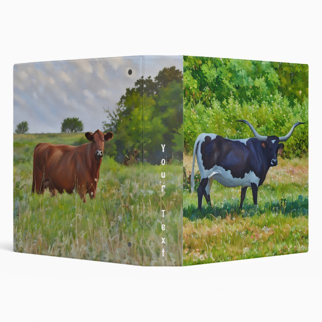 Classeur Longhorn Cow and Angus Cow Rancher Notebook (Arrière-plan)
