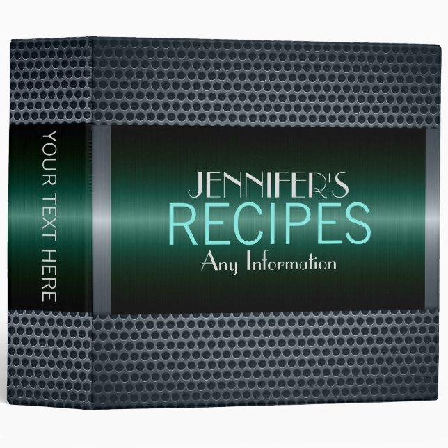 Classeur Look en métal acier inoxydable de luxe #6 (Devant/Côté)