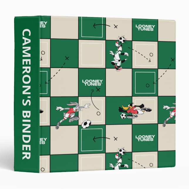 Classeur LOONEY TUNES™ Soccer Grid Pattern (Devant/Côté)