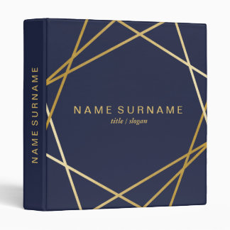 Classeur L'or moderne Blue1 de minuit géométrique avancent