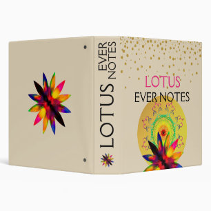 Classeur Lotus Fleur Confetti Yoga Mandala Aquarelle
