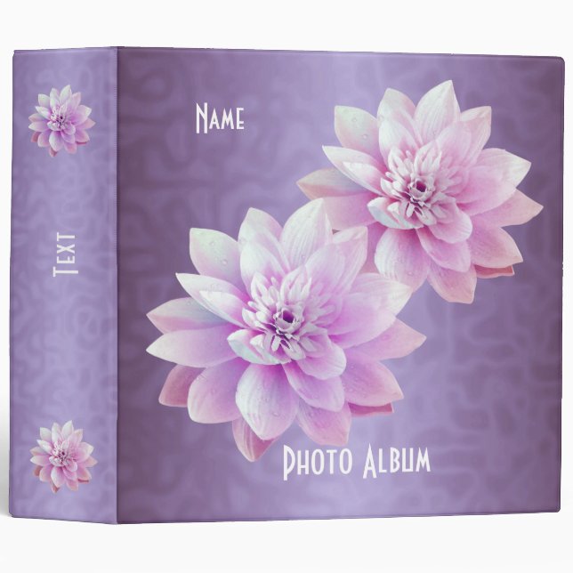 Classeur Lotus Fleurs violet Album photo (Devant/Côté)