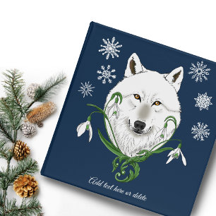 Classeur Loup Arctique Blanc Mystique Neige Bleue Galanthus