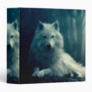 Classeur Loup blanc dans la forêt nocturne