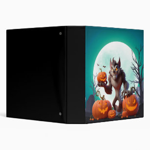 Classeur Loup-garou d'Halloween et citrouilles