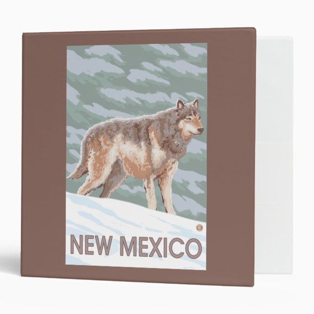 Classeur Loup gris deboutNouveau-Mexique (Devant/intérieur)
