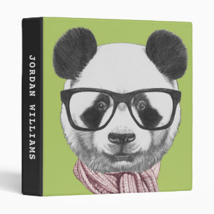 Classeur L'ours panda prêt d'hiver ajoutent votre nom