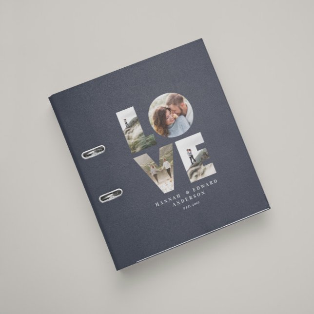Classeur Love 4 photo simple moderne cadeau personnalisé bl (Créateur téléchargé)