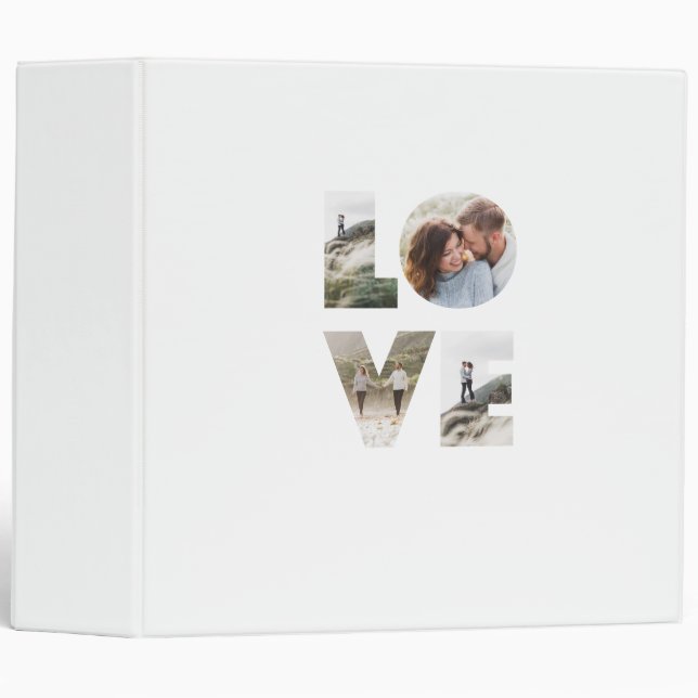 Classeur Love 4 photo simple moderne cadeau personnalisé no (Devant/Côté)