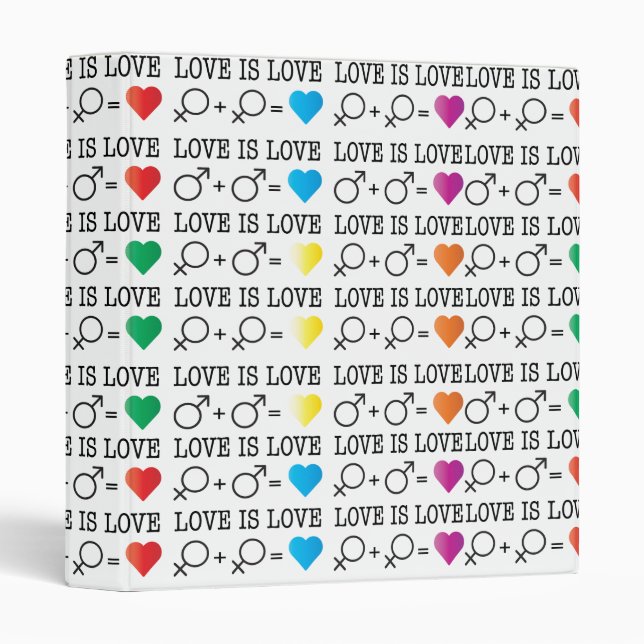 Classeur LOVE est LOVE égalité citation dans les couleurs a (Devant/Côté)