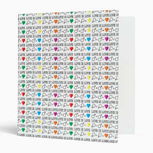 Classeur LOVE est LOVE égalité citation dans les couleurs a