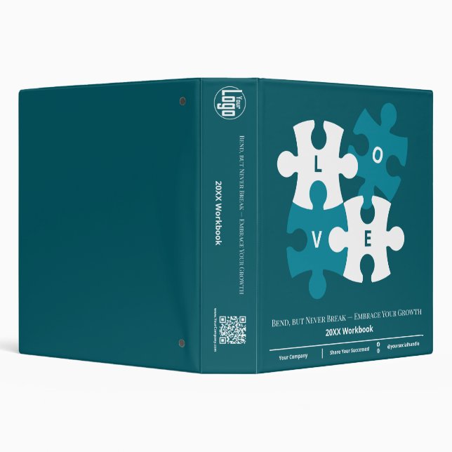 Classeur Love Jigsaw Relation Coach Logo Atelier Turquoise (Arrière-plan)