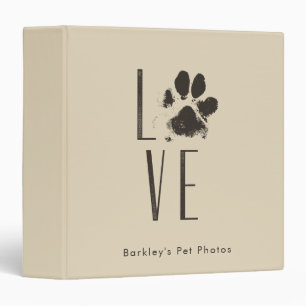 Classeur Love Pet Paw Print Brown Grunge Typografy