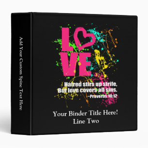 Classeur Love Proverbes Bible Verse Neon Paint Splatter