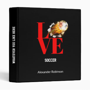 Classeur Love Soccer Bureau sportif personnalisé École