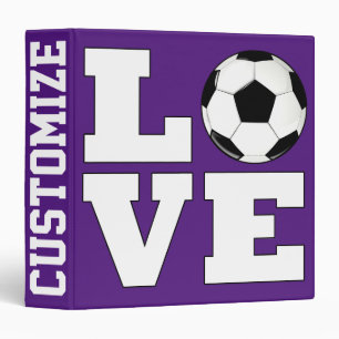 Classeur LOVE Soccer Custom Player Nom/Texte École Sports