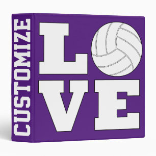Classeur LOVE Volleyball Custom Player Nom ou Texte Sports