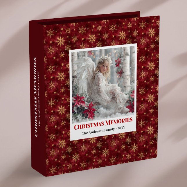 Classeur Lovely Angel Poinsettia Red Gold Custom Christmas  (Lovely Angel Poinsettia Red Gold Custom Christmas Memory Album

)