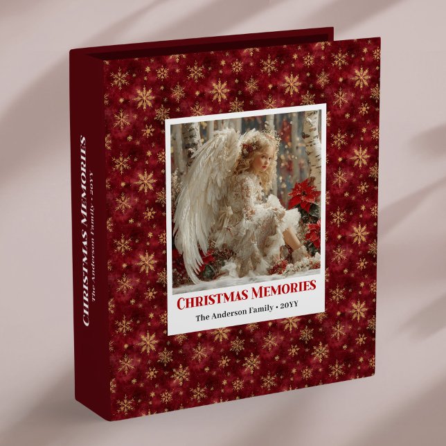 Classeur Lovely Angel Poinsettia Red Gold Editable Christma (Lovely Angel Poinsettia Red Gold Editable Christmas Binder

)