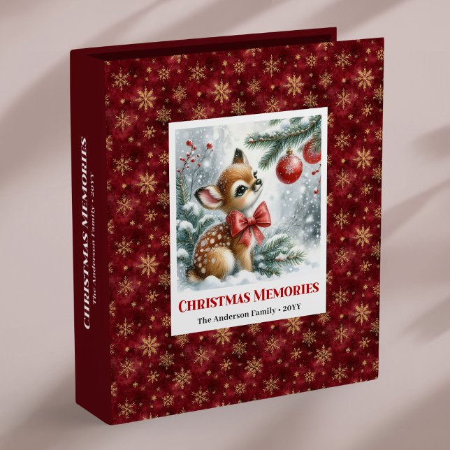 Classeur Lovely Baby Deer Winter Scene Family Name Memory  (Lovely Baby Deer Winter Scene Family Name Memory Album

)