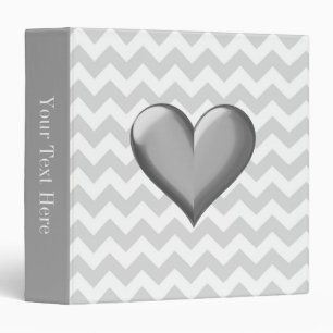 Classeur Lt Grey Blanc Chevron Gris Métallo Coeur Ombré