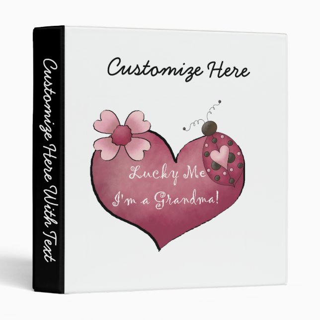 Classeur Lucky Me Je suis un cadeau de grand-mère (Devant/Côté)