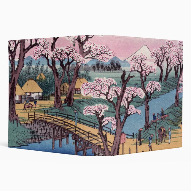 Classeur Lueur de soirée au pont de Koganei, Ando Hiroshige (Arrière-plan)