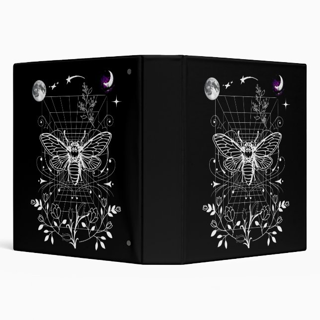 Classeur Lune magique et papillon (Arrière-plan)