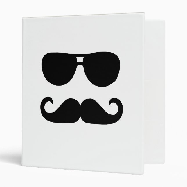Classeur Lunettes de soleil drôles de moustache (Devant/intérieur)