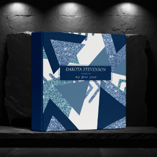 Classeur Luxe Abstrait des Années 80 Album Bébé Turquoise