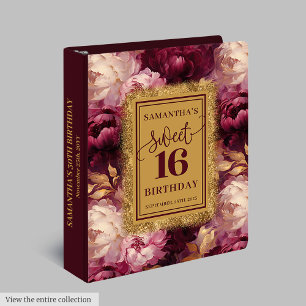 Classeur Luxe Blush Burgundy Gold Sweet 16 Keepsaké Livre