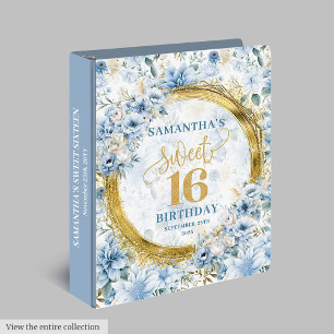 Classeur Luxe Dusty Blue Sweet 16 Mémoire Album Parties sci