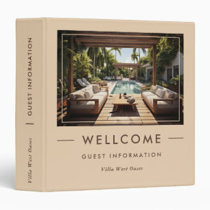 Classeur Luxe Vacances Bienvenue Informations Clients Beige